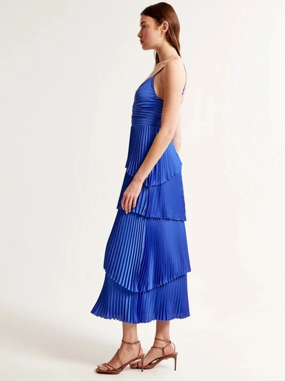 Abercrombie & Fitch Giselle Pleated Tiered Maxi Dress